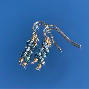 crystal pea pod earrings